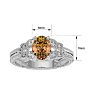 1 Carat Oval Shape Citrine and Diamond Ring In 10 Karat White Gold Image-5