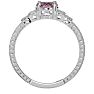 1 Carat Oval Shape Pink Topaz and Diamond Ring In 10 Karat White Gold Image-3
