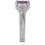 1 Carat Oval Shape Pink Topaz and Diamond Ring In 10 Karat White Gold Image-4