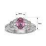 1 Carat Oval Shape Pink Topaz and Diamond Ring In 10 Karat White Gold Image-5