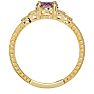 1 Carat Oval Shape Pink Topaz and Diamond Ring In 10 Karat Yellow Gold Image-3