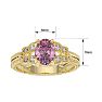1 Carat Oval Shape Pink Topaz and Diamond Ring In 10 Karat Yellow Gold Image-5