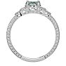 1 Carat Oval Shape Green Amethyst and Diamond Ring In 10 Karat White Gold Image-3