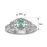 1 Carat Oval Shape Green Amethyst and Diamond Ring In 10 Karat White Gold Image-5
