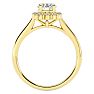 Moissanite Engagement Ring; 1 Carat Halo Moissanite Engagement Ring In 14 Karat Yellow Gold Image-3