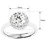 Moissanite Engagement Ring; 2 1/3 Carat Halo Moissanite Engagement Ring In 14 Karat White Gold Image-5