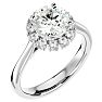 2 1/3 Carat Halo Diamond Engagement Ring In 14 Karat White Gold Image-2