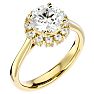 2 1/3 Carat Halo Diamond Engagement Ring In 14 Karat Yellow Gold Image-2