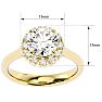 2 1/3 Carat Halo Diamond Engagement Ring In 14 Karat Yellow Gold Image-5