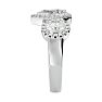 2 1/2 Carat Pear Shape Halo Diamond Three Stone Ring In 14 Karat White Gold Image-4