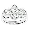 2 1/2 Carat Marquise Shape Halo Diamond Three Stone Ring In 14 Karat White Gold Image-1