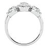 2 1/2 Carat Marquise Shape Halo Diamond Three Stone Ring In 14 Karat White Gold Image-3