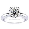 3 Carat Cushion Diamond Solitaire Engagement Ring In 14K White Gold Image-1