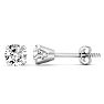 1 Carat Moissanite Screw Back Stud Earrings In 14K White Gold.  Fiery Amazing E-F Color, VVS Clarity Moissanite!  Very Popular! Image-1