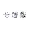 2 Carat Natural Diamond Stud Earrings In Platinum With Safety Screw Posts Image-1