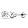 2 Carat Moissanite Stud Earrings Set In 14 Karat White Gold, Screwbacks. Extra White G-H Color. Very Fiery Amazing VS1-VS2 Clarity! Image-1