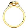 Moissanite Engagement Ring; 1 1/2 Carat Oval Shape Halo Moissanite Engagement Ring in 14k Yellow Gold. Fiery Amazing Moissanite! Image-3