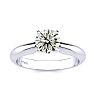 1 Carat Colorless Diamond Round Engagement Rings In Platinum Image-1