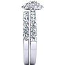 1 1/2 Carat Pave Halo Diamond Bridal Set in Platinum Image-3