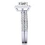 1 1/2 Carat Princess Cut Floating Pave Halo Diamond Bridal Set in Platinum
 Image-3