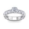 3 1/2 Carat Round Shape Diamond Engagement Ring In Platinum. Incredible, Large Engagement Ring, Eternity Style! Image-1