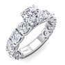 3 1/2 Carat Round Shape Diamond Engagement Ring In Platinum. Incredible, Large Engagement Ring, Eternity Style! Image-2