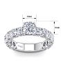 3 1/2 Carat Round Shape Diamond Engagement Ring In Platinum. Incredible, Large Engagement Ring, Eternity Style! Image-5