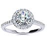 1 Carat Round Halo Diamond Engagement Ring in Platinum.  Incredible Platinum Engagement Ring At A Fabulous Price!
 Image-1