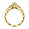 Round Engagement Rings, 1/2 Carat Diamond Solitaire Engagement Ring with Tapered Etched Band Crafted In 14 Karat Yellow Gold Image-3