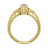Round Engagement Rings, 1/2 Carat Diamond Solitaire Engagement Ring with Tapered Etched Band Crafted In 14 Karat Yellow Gold Image-3