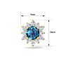 1 Carat Round Shape Flower Blue Diamond Halo Stud Earrings In 14 Karat Yellow Gold Image-5