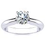 Moissanite Engagement Ring; 1 Carat Moissanite Solitaire Engagement Ring In Solid Platinum. First Time Ever Offered!!! Image-1