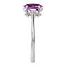 Pink Gemstones 1 1/2 Carat Oval Shape Pink Topaz and Two Diamond Ring In 14 Karat White Gold Image-4