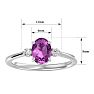 Pink Gemstones 1 1/2 Carat Oval Shape Pink Topaz and Two Diamond Ring In 14 Karat White Gold Image-5