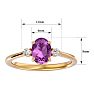 Pink Gemstones 1 1/2 Carat Oval Shape Pink Topaz and Two Diamond Ring In 14 Karat Yellow Gold Image-5