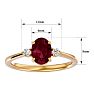 Garnet Ring: Garnet Jewelry: 1 1/2 Carat Oval Shape Garnet and Two Diamond Ring In 14 Karat Yellow Gold Image-5