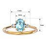 Aquamarine Ring: Aquamarine Jewelry: 1 1/4 Carat Oval Shape Aquamarine and Two Diamond Ring In 14 Karat Yellow Gold Image-5