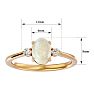 1 Carat Oval Shape Opal Ring with Two Diamonds In 14 Karat Yellow Gold Image-5
