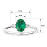 1 1/4 Carat Oval Shape Emerald and Two Diamond Ring In 14 Karat White Gold Image-5