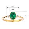 1 1/4 Carat Oval Shape Emerald and Two Diamond Ring In 14 Karat Yellow Gold Image-5