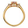 1-1/4 Carat Oval Shape Morganite and Two Diamond Ring In 14 Karat Yellow Gold Image-3