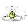 1 1/2 Carat Oval Shape Peridot and Two Diamond Ring In 14 Karat White Gold Image-5