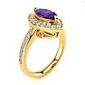 1 Carat Marquise Amethyst and Diamond Ring In 14 Karat Yellow Gold Image-2