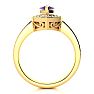 1 Carat Marquise Amethyst and Diamond Ring In 14 Karat Yellow Gold Image-3