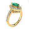 1 Carat Marquise Emerald and Diamond Ring In 14 Karat Yellow Gold Image-2