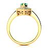 1 Carat Marquise Emerald and Diamond Ring In 14 Karat Yellow Gold Image-3
