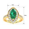 1 Carat Marquise Emerald and Diamond Ring In 14 Karat Yellow Gold Image-5