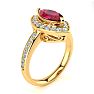1 Carat Marquise Ruby and Diamond Ring In 14 Karat Yellow Gold Image-2