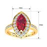 1 Carat Marquise Ruby and Diamond Ring In 14 Karat Yellow Gold Image-5