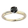 1 Carat Black Diamond Solitaire Engagement Ring In 14 Karat Yellow Gold Image-1